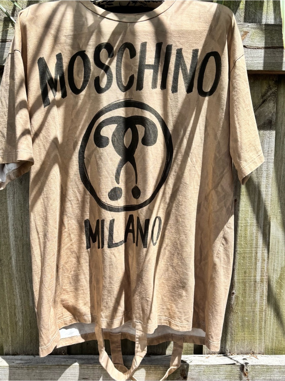 Moschino Couture FW17 Runway Paper Bag Recycle Oversized T-Shirt Dress Org. $995 - Picture 3 of 7